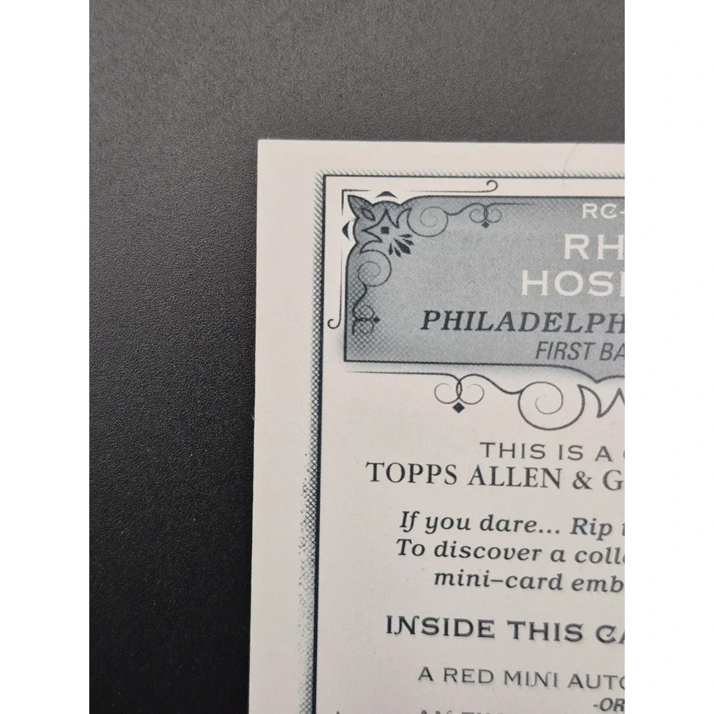 2023 Topps Allen & Ginter Rhys Hoskins #RC-RH Rip Card UNRIPPED /199 Phillies